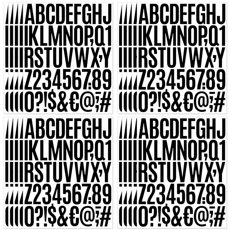 wavamawa 1000 Pcs 2" Waterproof Letter Stickers - Self-Adhesive Vinyl Includes 20 Sheets of Alphabet, Numbers & Symbols for Mailbox, Door, Window, Address, Business Signs, Vehicles & More (Black)â€‹ - Image 1