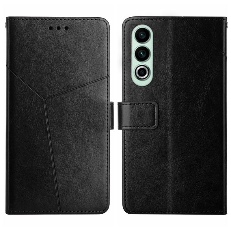 HuHa Protective Cover For OnePlus Nord CE4 Y-shaped Pattern Flip Leather Phone Case(Black) - Image 1