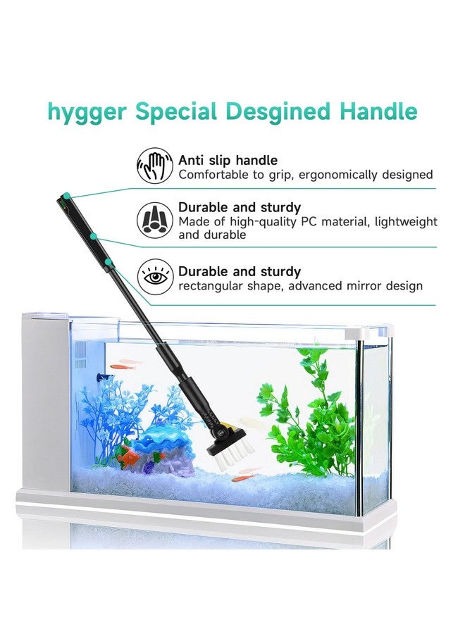 hygger Small Aquarium Cleaning Tools, 4 in 1 Fish Tank Cleaner Kit with Handle,Fish Net,Algae Scraper,Clean Brush,Flat Sponge - Image 4