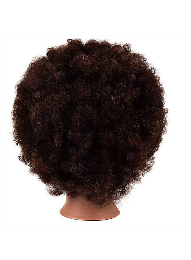 Morris Mannequin Head 100% Human Hair Training Head Kinky Curly Hair Hairdresser Manikin Head Cosmetology Doll Head for Hairdresser Practice Styling Braiding with Clamp Stand (SY-1) - Image 4
