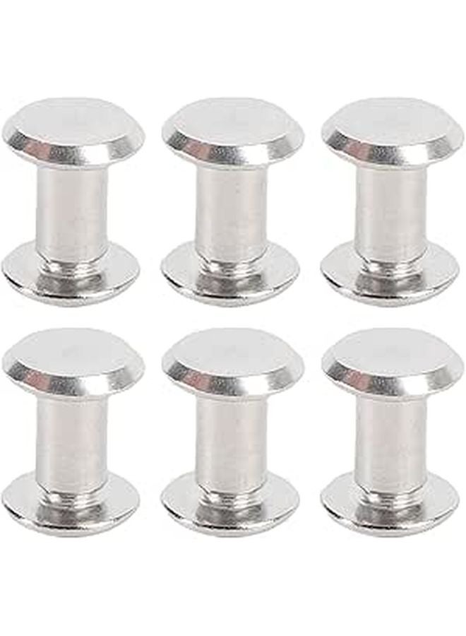 M4 Stainless Steel Flat Round Rivet Screws Kit 50 Sets For Leather Craft Bookbinding - Image 1