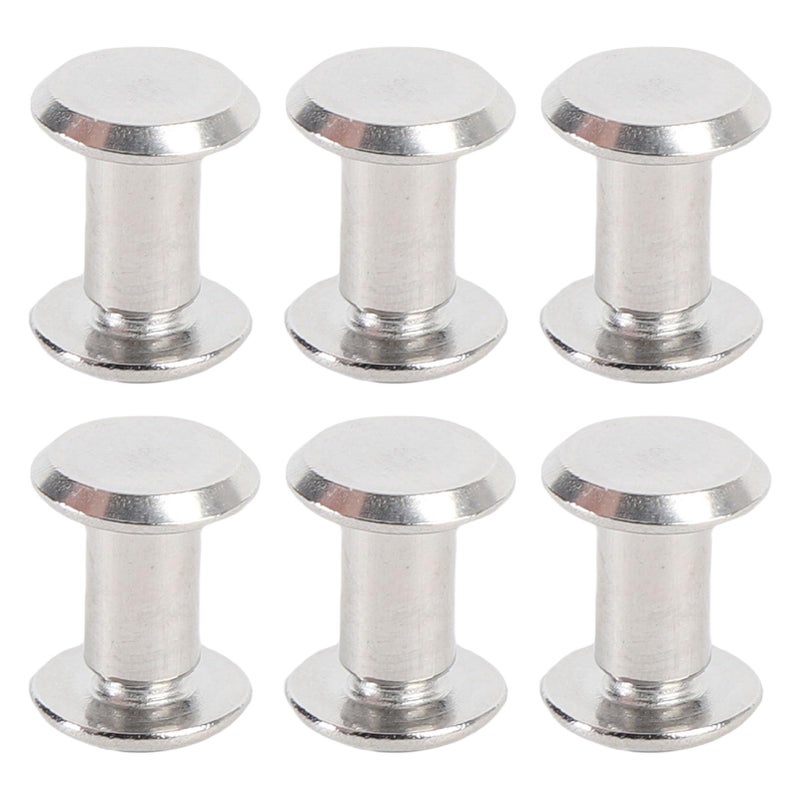 M4 Stainless Steel Flat Round Rivet Screws Kit 50 Sets For Leather Craft Bookbinding - Image 2