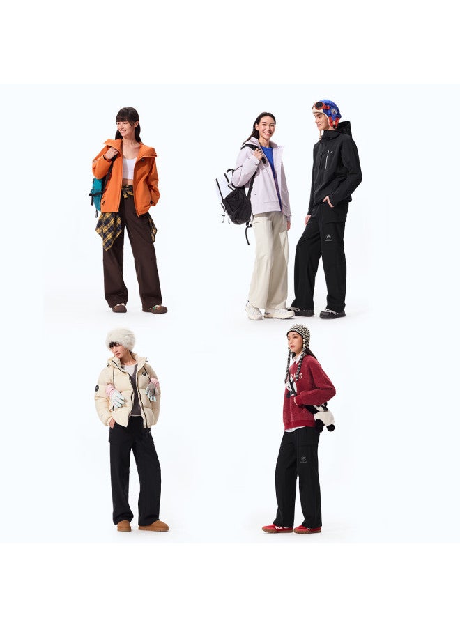 Panda Camel Series Softshell Pants Uni Water-repellent Durable Hiking Straight-leg Trousers Autumn 9227, S