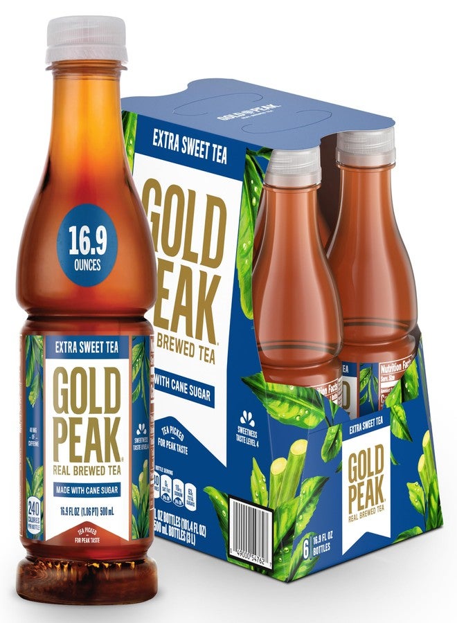 Gold Peak Extra Sweet Iced Tea, Sweet Tea Bottles, 16.9 fl oz, 6 Pack - Image 1