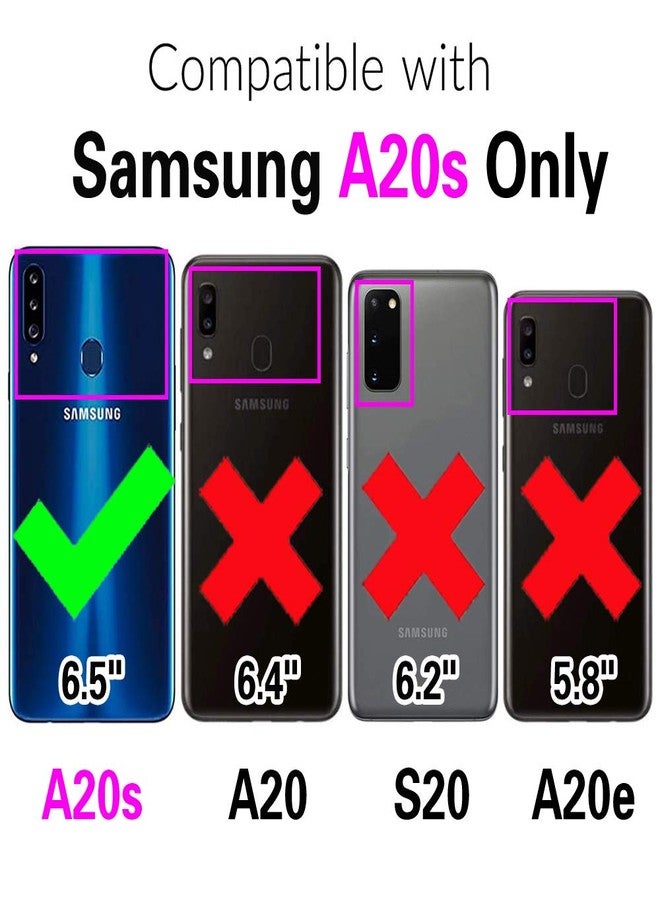 أسو ويش جراب هاتف سامسونج جالاكسي A20s، جراب محفظة قلاب من الجلد الصناعي، فتحات لحامل بطاقات الائتمان، حماية كاملة ومتينة مع مسند، غطاء حماية للهاتف جالاكسي A20s A20 S A20 20s أحمر - Image 2