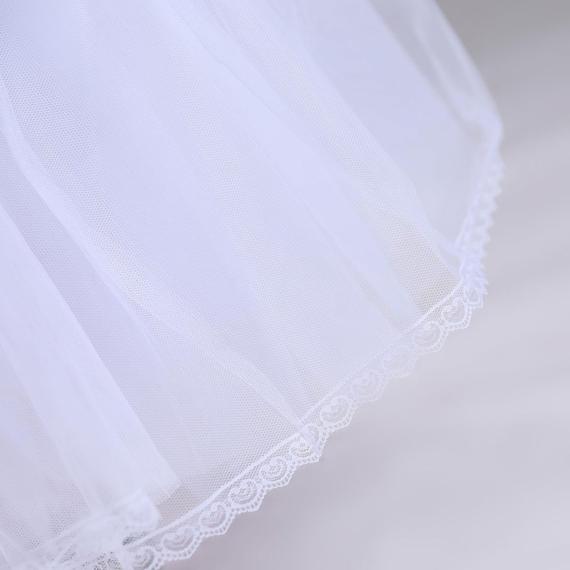 KWBCM Women's White Floor Length A-line Hoopless Petticoat Crinoline 4 Layers Underskirt Slips for Wedding Dress - Image 5