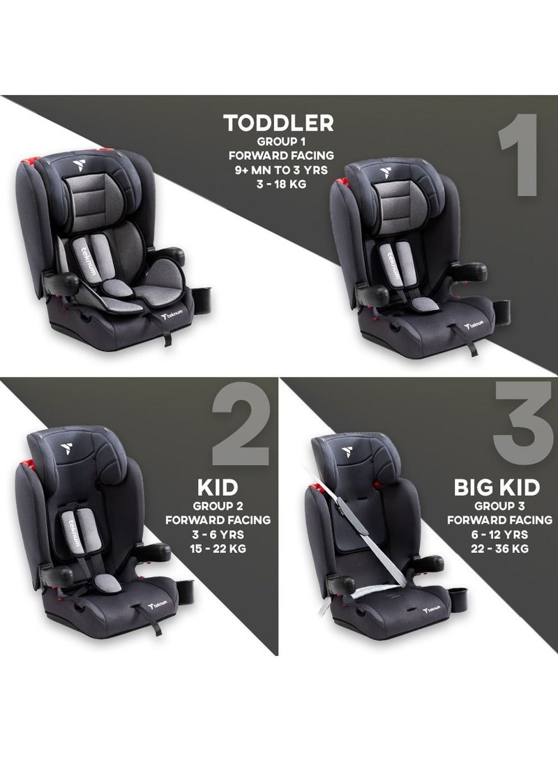 TEKNUM - Pack And Go Foldable Car Seat With Ace Diaper Bag - Grey - Image 1