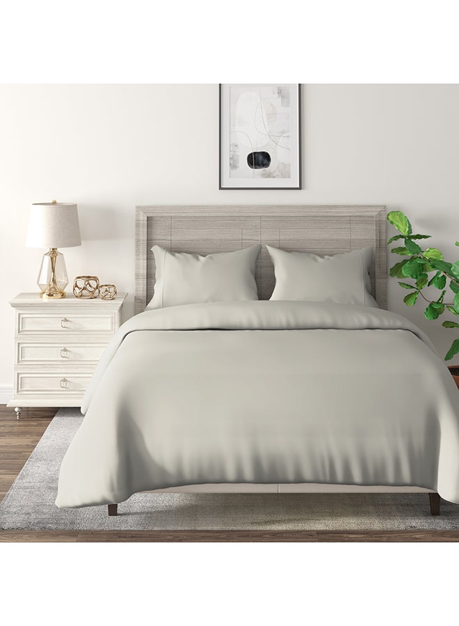 طقم غطاء لحاف قطن 3 قطع من كوتاج   200*200سم رمادي