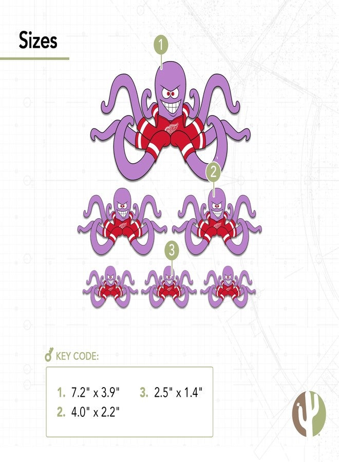 Desert Cactus Detroit Red Wings Sticker Al Mascot Team National Hockey League Vinyl Decal Laptop Water Bottle Car Scrapbook NHL (Type 3 Mascot) - Image 2