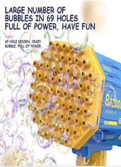 BUBBLE GUN Bubble Machine Gun, 69 Holes Colorful Lights Bubble Gun,Bazooka Bubble Machine Blower with 69 Bubble Holes & Light Function for Parties Wedding, Holidays, School Summer, Birthdays  - Image 1