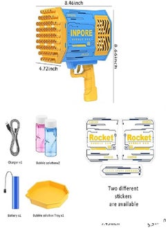 BUBBLE GUN Bubble Machine Gun, 69 Holes Colorful Lights Bubble Gun,Bazooka Bubble Machine Blower with 69 Bubble Holes & Light Function for Parties Wedding, Holidays, School Summer, Birthdays  - Image 5