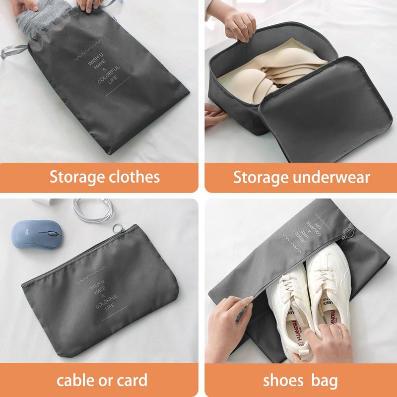 YEEYAA 8 Set Packing Cubes for Suitcase, Packing Cubes for Carry on Suitcases, Luggage Organizer for Travel Essentials, Large Mesh Luggage Bag for Suitcases - Image 3