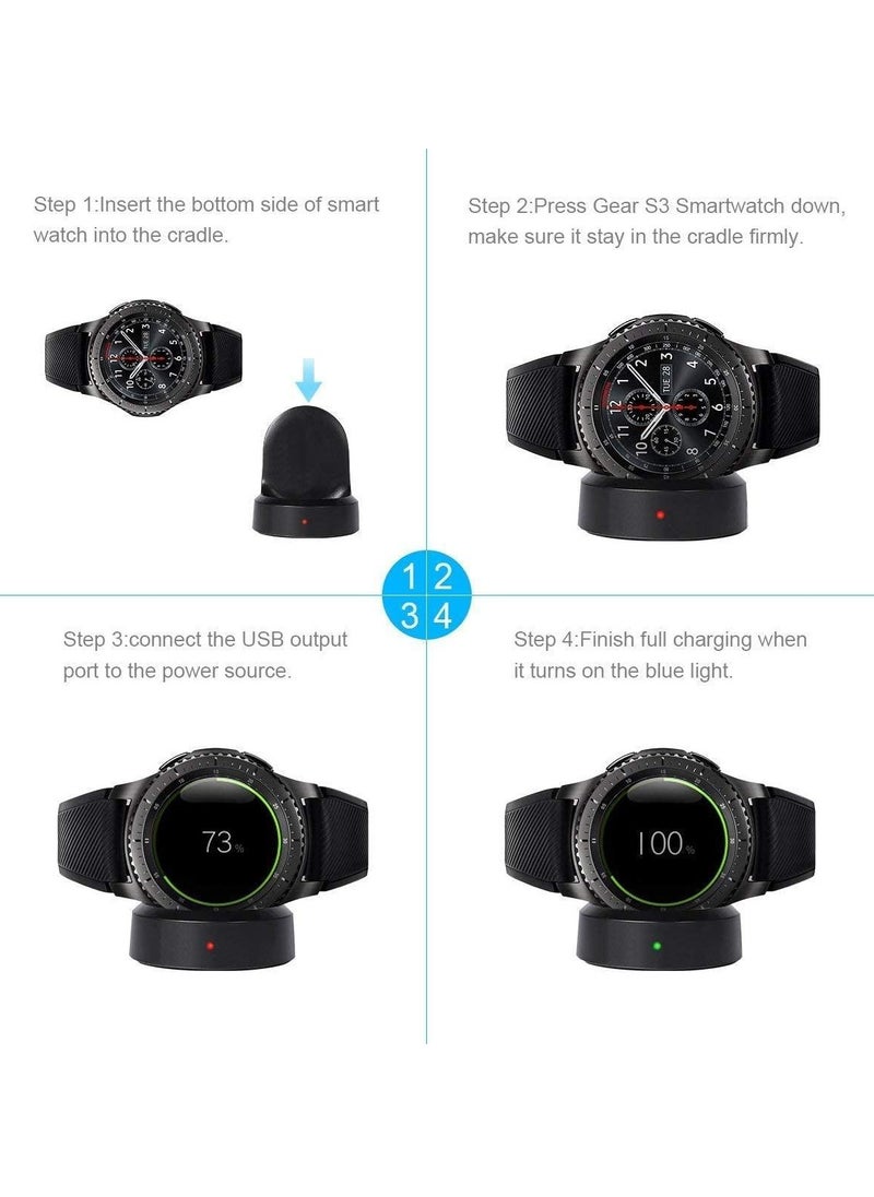 Generic - Samsung Gear S3 Watch Charger, S4 S2 Wireless Charging Cradle Dock for Classic/Frontier Smartwatch - Image 1