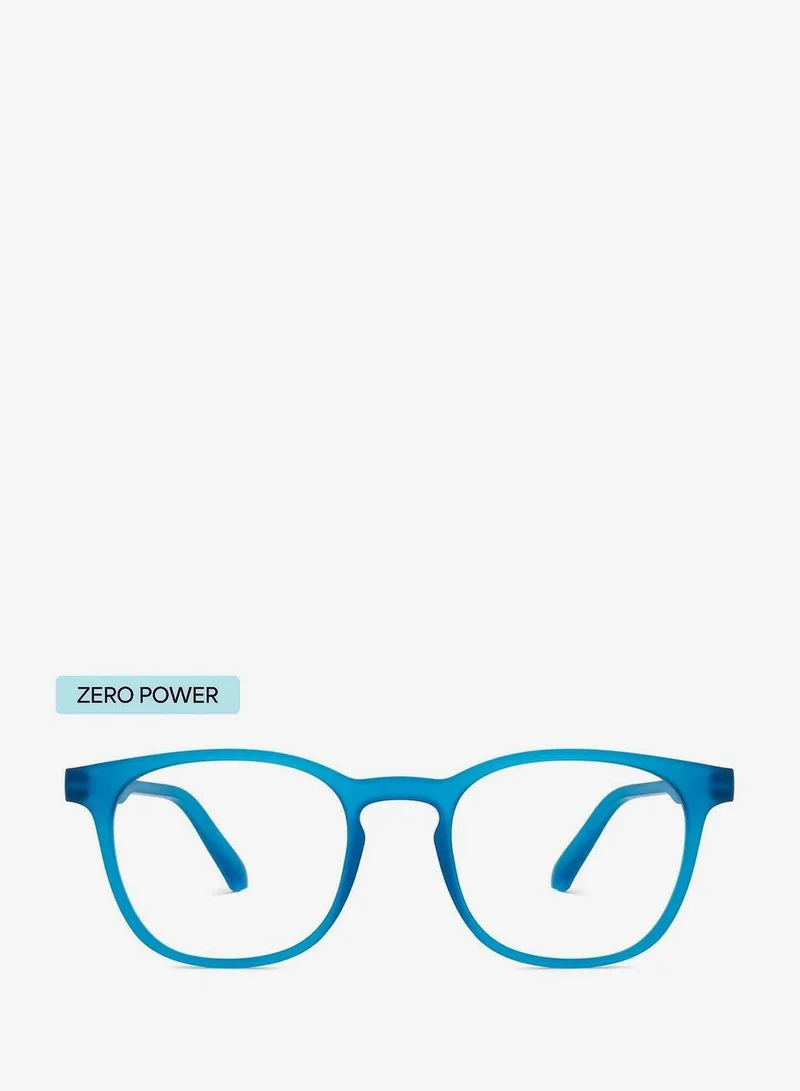 Lenskart Blu LENSKART BLU Hustlr | Eyeglasses For Eye Protection From Digital Screens | Computer Glasses with Blue Cut &amp; UV Protection | Lightweight Specs With Zero Power | Medium | Turquoise Blue