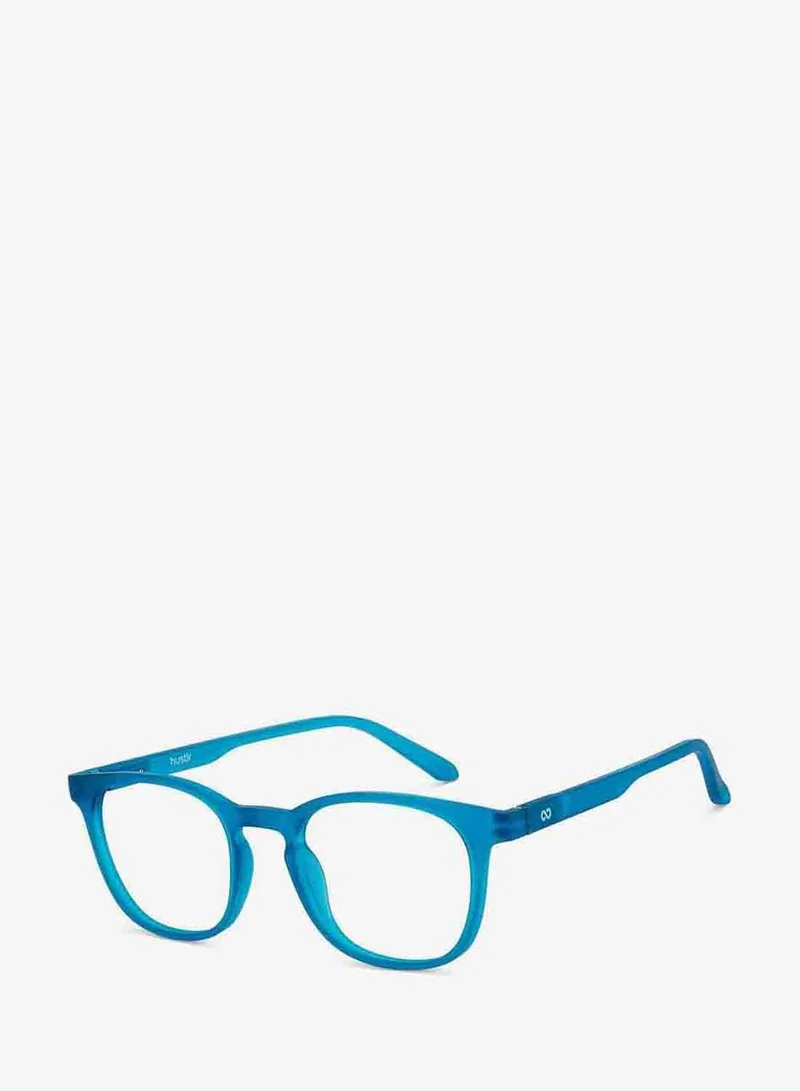Lenskart Blu LENSKART BLU Hustlr | Eyeglasses For Eye Protection From Digital Screens | Computer Glasses with Blue Cut &amp; UV Protection | Lightweight Specs With Zero Power | Medium | Turquoise Blue