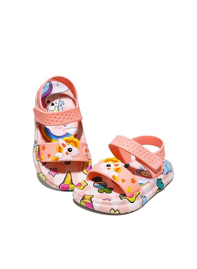 Unicorn Ice Cream Girl's Silcon Velcro Sandal 