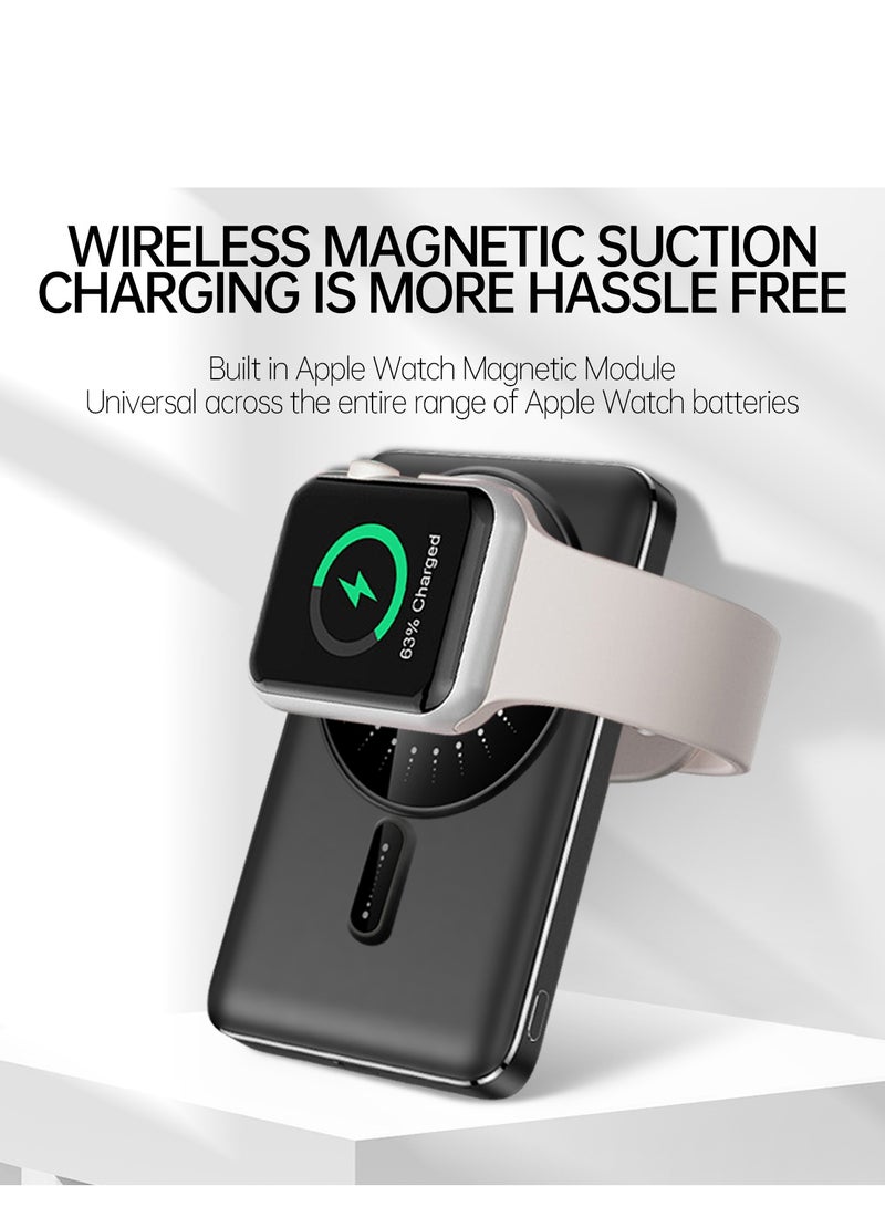 GULFLINK Mini Magnetic Wireless Portable Charger 5000mah Super Slim Fast Charging Black - Image 4