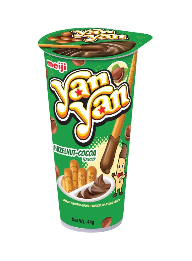 Meiji Yan Yan Biscuits With  Hazelnut Flavor Dips 44g Pack of 10 - Image 2