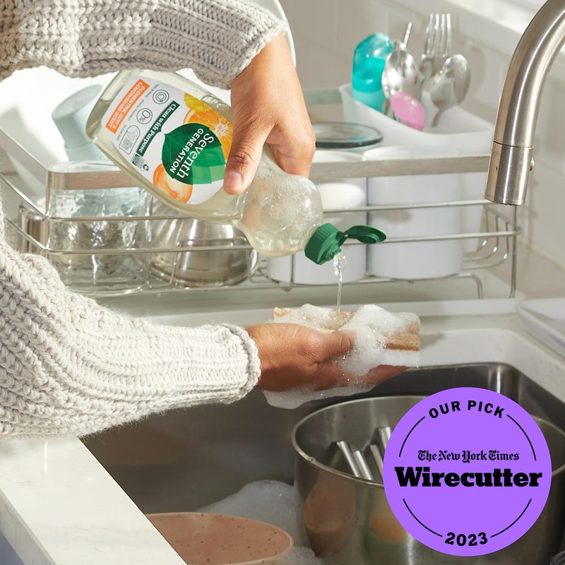 Seventh Generation Dish Liquid Soap Clementine Zest Lemongrass Pack of 6 Dishwashing Soap Liquid Soap 19 oz - Image 2