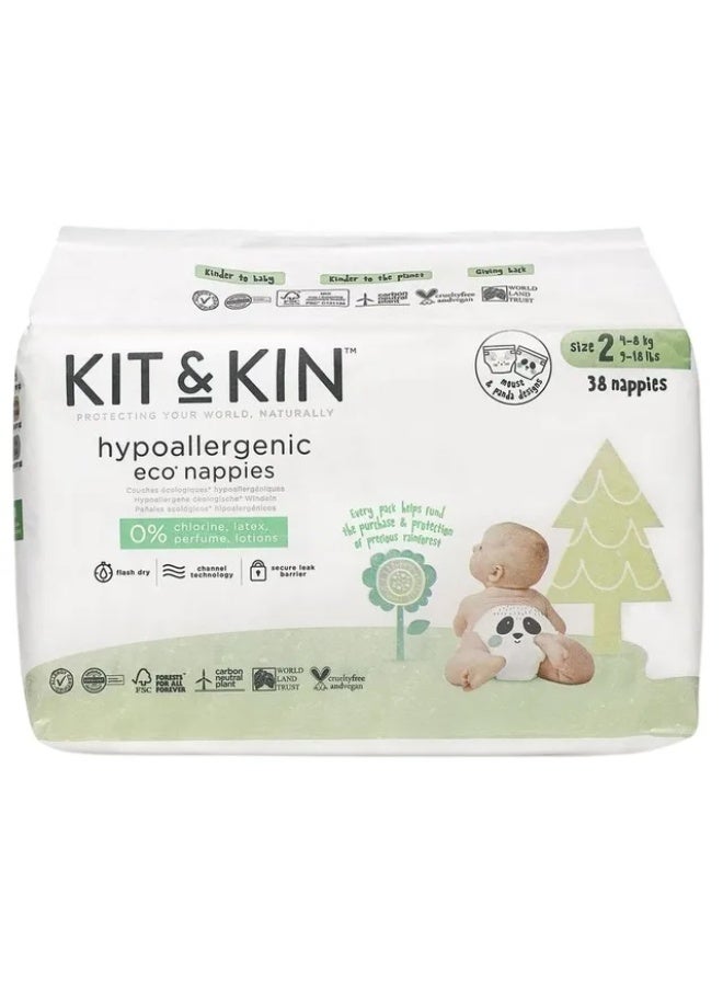 Kit & Kin - Eco Diapers Size 2-4-8kg - 38 Diapers