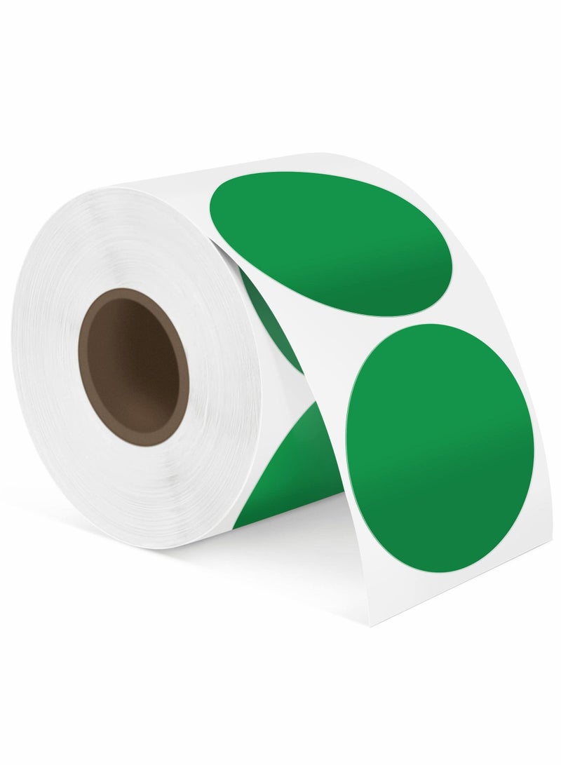 Excefore Thermal Sticker Labels, 5cm Pink Self-Adhesive Round Direct Multi-Purpose Roll Labels for DIY Logo Design, QR Code, Name Tag, Inventory-Pink 600 Labels/1 Roll, Green - Image 1