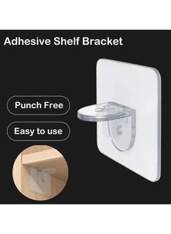 Self Adhesive Shelf Bracket, Clear Plastic Shelf Stickers, Adhesive Shelf Support Pegs Without Drilling, Support Shelves for Cabinets, Kitchen Furniture, Bookshelves, Shelf Holder 6x6cm (16, Clear) - pzsku/Z7D34CF3B096E94C1D010Z/45/_/1713888396/3161df99-bafb-48b1-b1bb-9fea14ed0090