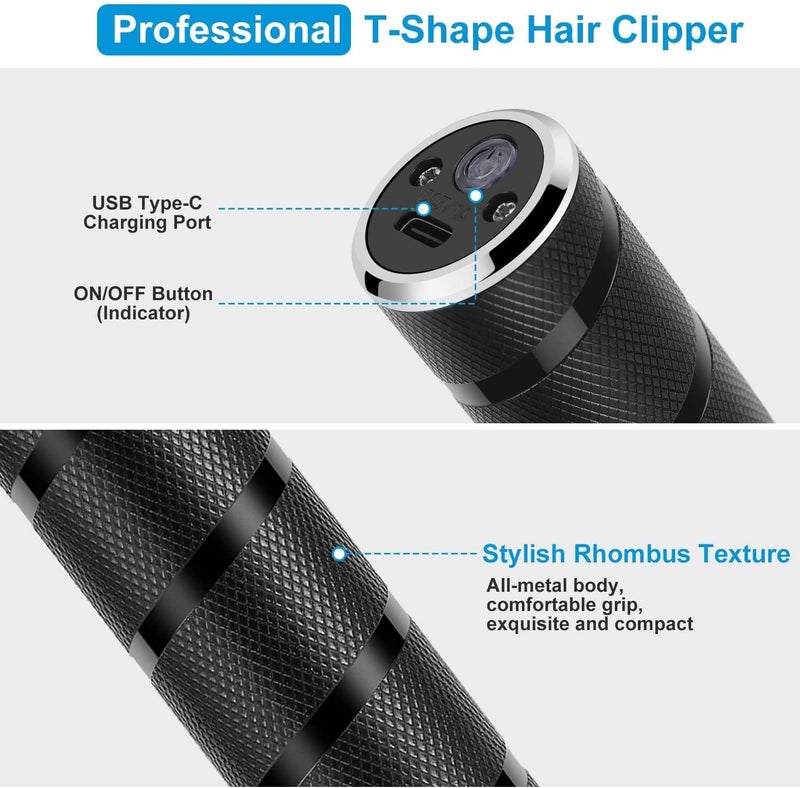 MARK STORE Hair Clippers for Men, Cordless Clippers Electric Hair Trimmer Beard Trimmer Set, Waterproof Detail Beard Shaver, T-Blade Trimmer Grooming Cutting Kit with 4 Guide (Black) - Image 5