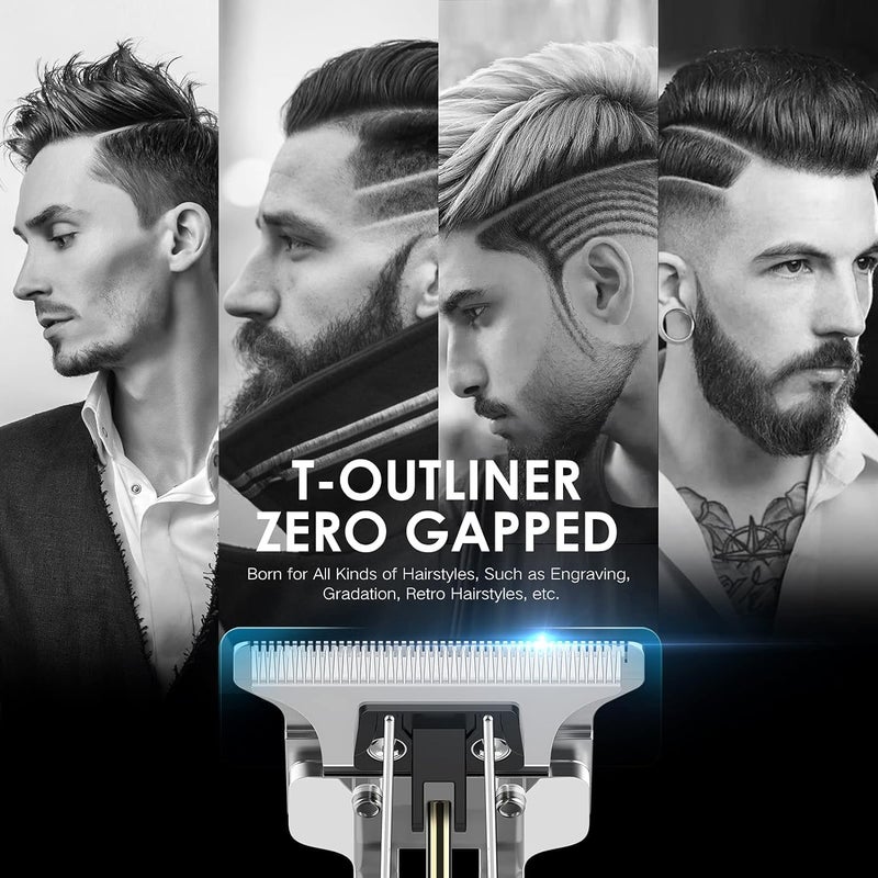 MARK STORE Hair Clippers for Men, Cordless Clippers Electric Hair Trimmer Beard Trimmer Set, Waterproof Detail Beard Shaver, T-Blade Trimmer Grooming Cutting Kit with 4 Guide (Black) - Image 2