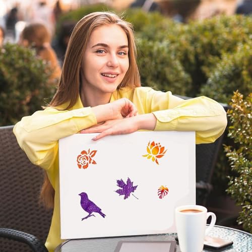 KalamkariX 80 PCS Stencils for Craft and Art, Flower Stencils for Painting and DIY Projects, Home Decor, Scrapbooking, and Fabric Painting, Reusable Templates - Image 5