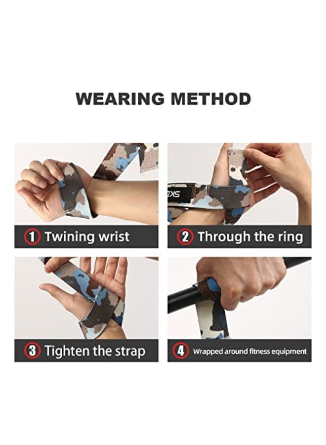 SKDK Cotton Hard Pull Wrist Lifting Straps Grips Band-Deadlift Straps with Neoprene Cushioned Wrist Padded and Anti-Skid Silicone - for Weightlifting, Bodybuilding, Xfit, Strength Training - Image 3