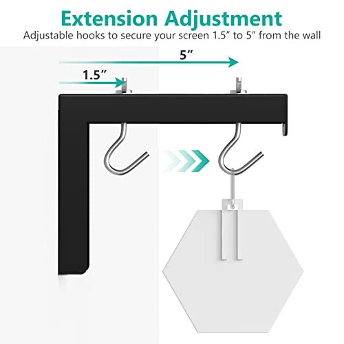 WALI Universal Projector Screen Ceiling Mount, Wall Hanging Mount L-Brackets, 6 inch Adjustable Extension with Hook Kit, Perfect Projector Screen Placement Hold up to 66 lbs (PSM001-B), Black - Image 5