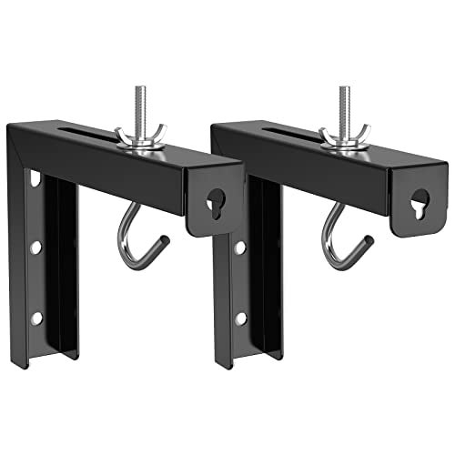 WALI Universal Projector Screen Ceiling Mount, Wall Hanging Mount L-Brackets, 6 inch Adjustable Extension with Hook Kit, Perfect Projector Screen Placement Hold up to 66 lbs (PSM001-B), Black - Image 1