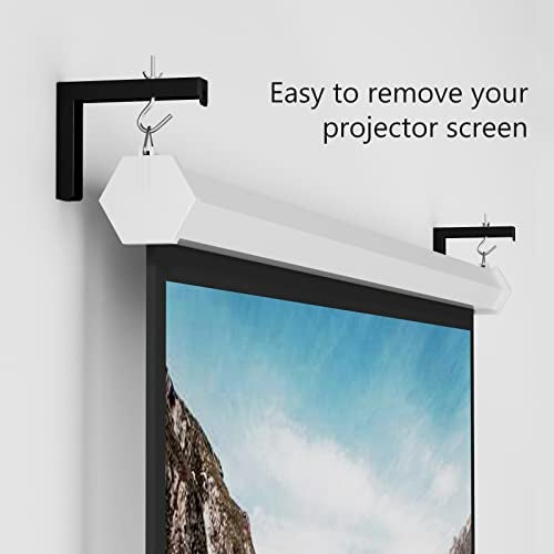 WALI Universal Projector Screen Ceiling Mount, Wall Hanging Mount L-Brackets, 6 inch Adjustable Extension with Hook Kit, Perfect Projector Screen Placement Hold up to 66 lbs (PSM001-B), Black - Image 3