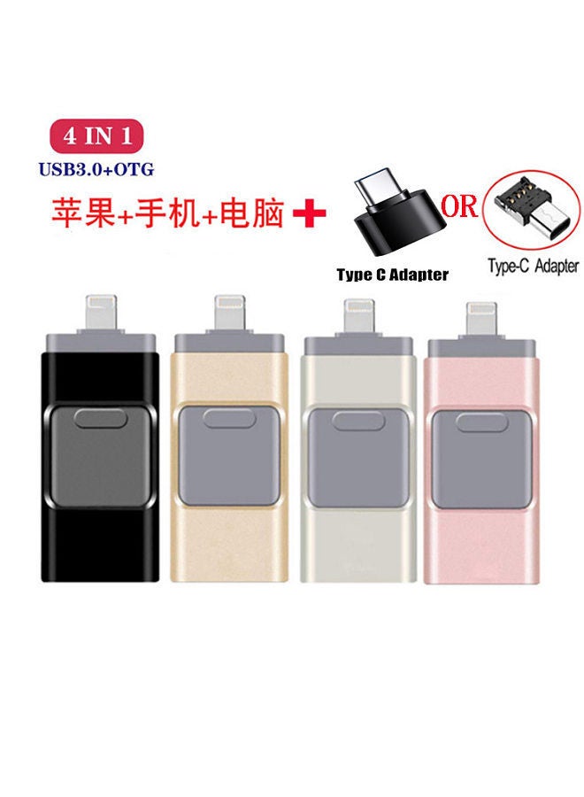 OTG 4-in-1 mobile phone U disk 2TB cross-border U disk for Apple mobile phone computer U disk 64g128g black 4IN 1 64GB