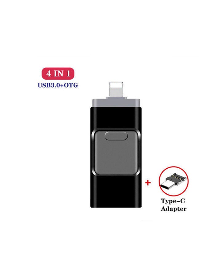 OTG 4-in-1 mobile phone U disk 2TB cross-border U disk for Apple mobile phone computer U disk 64g128g black 4IN 1 64GB