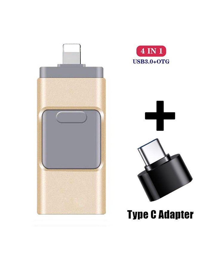 OTG 4-in-1 mobile phone U disk 2TB cross-border U disk for Apple mobile phone computer U disk 64g128g black 4IN 1 64GB