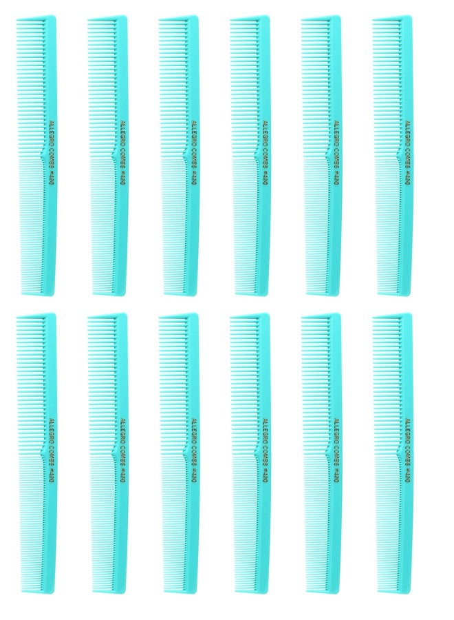 اليجرو كومبس مجموعة أمشاط قص الشعر Allegro Combs رقم 420 - 12 مشطًا احترافيًا للجيب بأسنان عريضة ودقيقة لمصففي الشعر - صنع في الولايات المتحدة الأمريكية (نعناع منعش) - Image 1