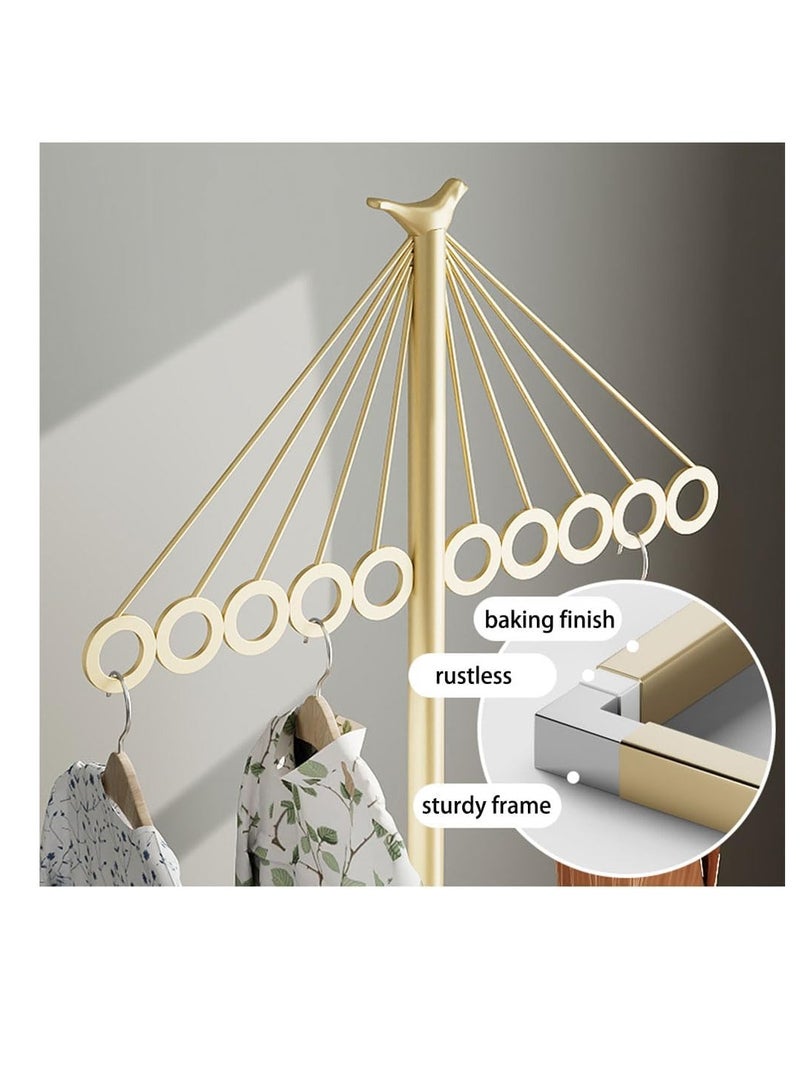 Circular Ring Clothes Stand Hanger, Creative Umbrella Style Clothes Rack, Bedroom Clothes Stand, Home Floor Standing Garment Rack, Living Room Clothing Hanging Rack for Long Dress Coat Suit (Black)  - Image 4