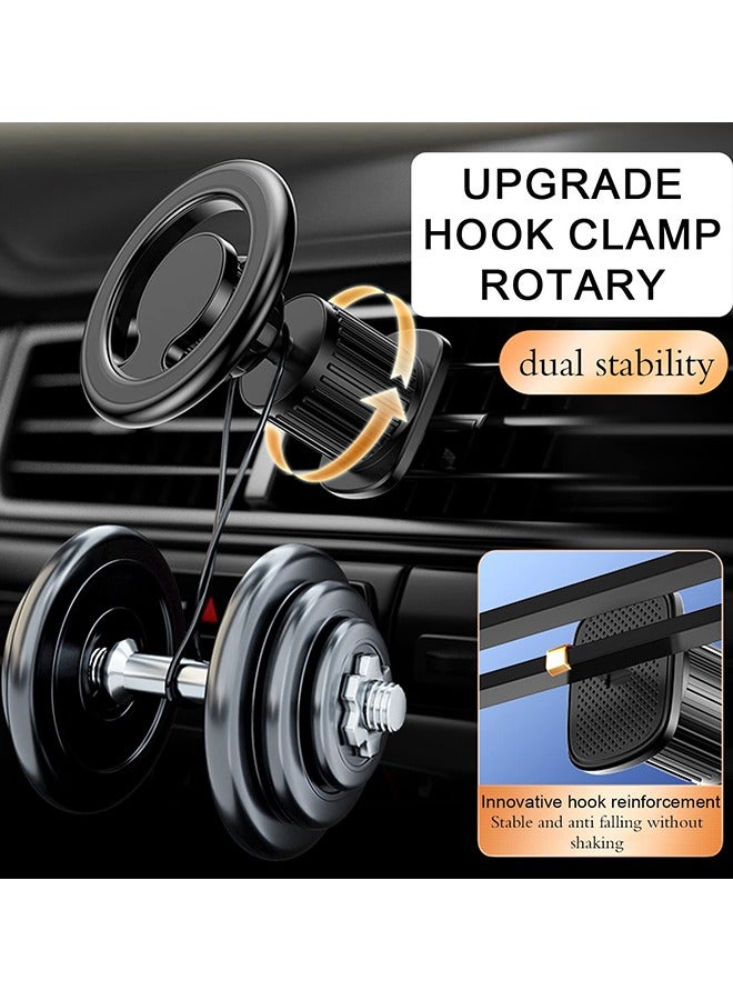 Concretization Magsafe 2 in 1 Magnetic Car Phone Holder Car Air Vent Phone Holder with Two Magnetic Rings Car Accessories for iPhone and Other Smartphones - Image 5