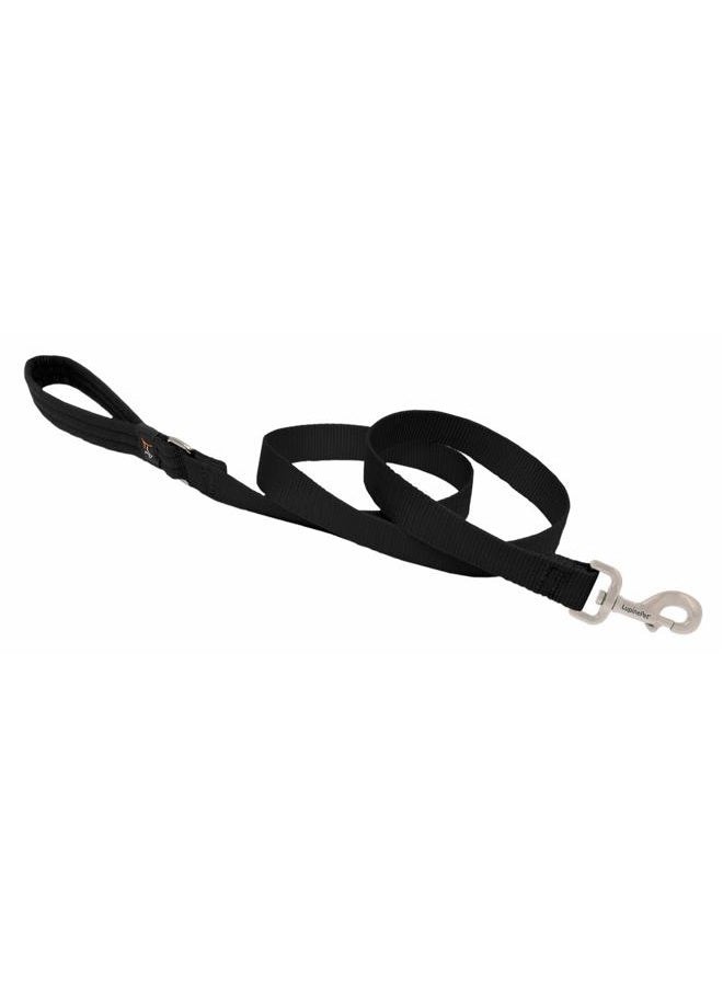Lupine Pet Basics 1" Black 6-foot Padded Handle Leash for Medium and Larger Dogs - Image 1