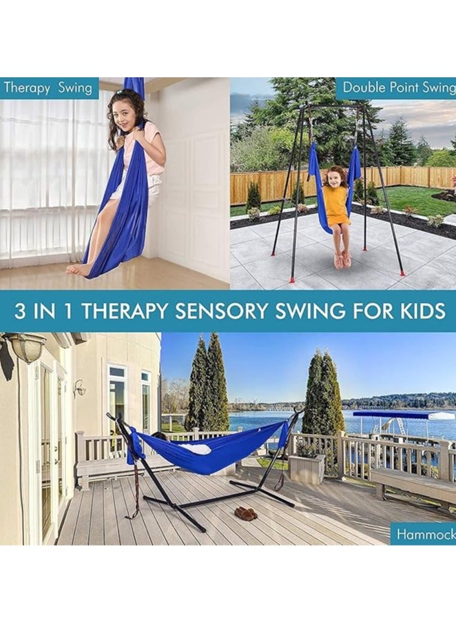 عام أرجوحة علاج الأطفال ، أرجوحة حسية للبالغين ، داخلية وخارجية ، قماش قابل للتعديل ، متين ، 440 رطل تحميل مطاطي (الحجم: 1 م × 2.8 م) - Image 2