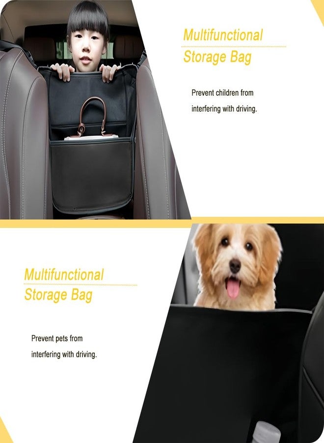 Tumecos Car Handbag Holder Between Seats Car organizer for Center Armrest Box Car Storage Bag Pocket Handbag Purse Holder for Storage Car pet barrier Large capacity multifunctional wear resistant - Image 3