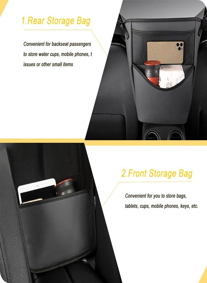 Tumecos Car Handbag Holder Between Seats Car organizer for Center Armrest Box Car Storage Bag Pocket Handbag Purse Holder for Storage Car pet barrier Large capacity multifunctional wear resistant - Image 2