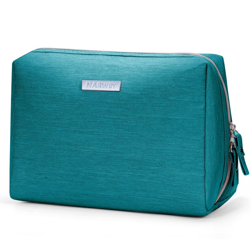 Narwey Makeup Bag Travel Cosmetic Bag Organizer Toiletry Bag Make Up Bags with Compartments for Women Girls (Large, Teal) - Image 1