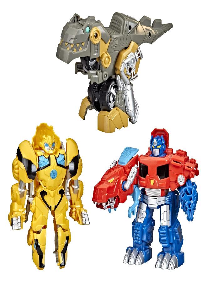 TRANSFORMERS Transformers Primal Team-Up 3-Pack with Optimus Prime, Bumblebee, and Grimlock Converting Dinosaur Figures, 4.5-Inch Toys, Ages 3 and Up (Amazon Exclusive)  - Image 1