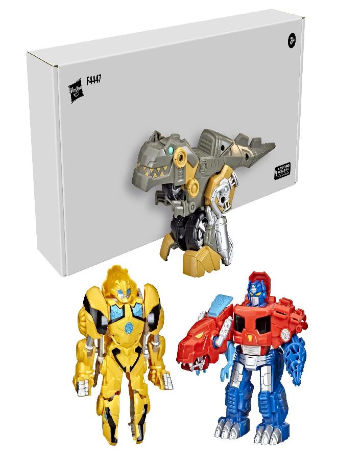 TRANSFORMERS Transformers Primal Team-Up 3-Pack with Optimus Prime, Bumblebee, and Grimlock Converting Dinosaur Figures, 4.5-Inch Toys, Ages 3 and Up (Amazon Exclusive)  - Image 3
