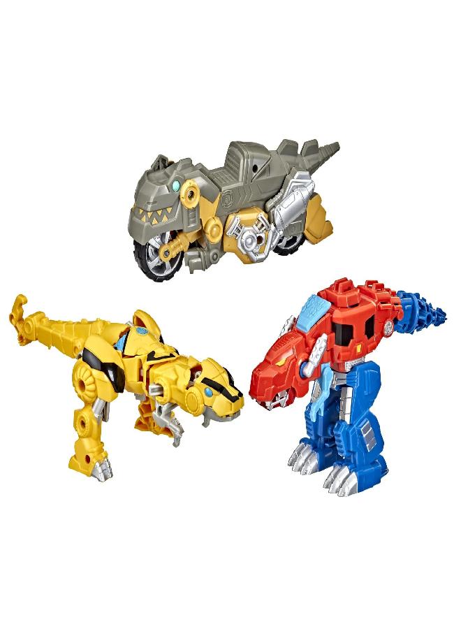 TRANSFORMERS Transformers Primal Team-Up 3-Pack with Optimus Prime, Bumblebee, and Grimlock Converting Dinosaur Figures, 4.5-Inch Toys, Ages 3 and Up (Amazon Exclusive)  - Image 2