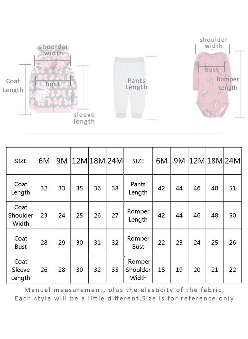 RedMapleTEK Boys And Girls Baby Sweatshirt Jacket Hooded Coat Long-Sleeved Jumpsuit Baby Three-Piece Set - Image 2