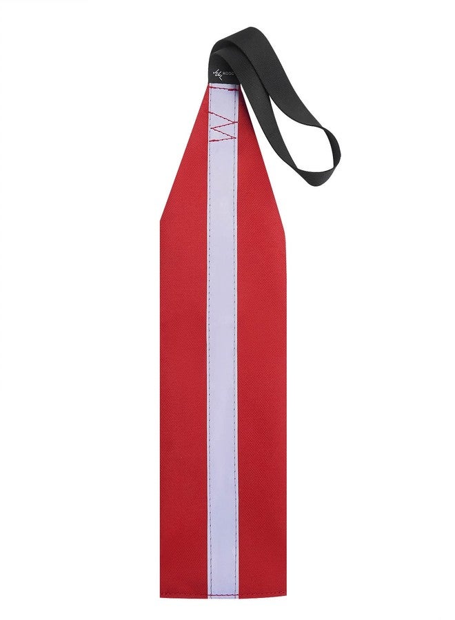 MOOCY Safety Tow Flag with Webbing for Kayak Boat Bicycle Travel Tow Warning Truck Loads (Red with Reflective Band) - Image 1