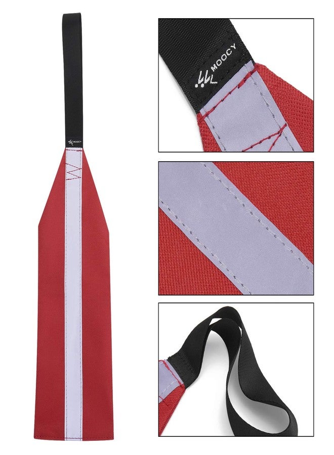 MOOCY Safety Tow Flag with Webbing for Kayak Boat Bicycle Travel Tow Warning Truck Loads (Red with Reflective Band) - Image 3